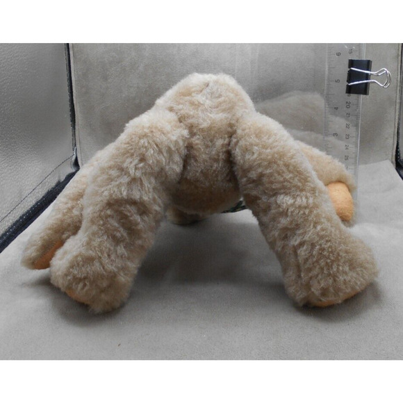 Classic Jointed Teddy Bear Beige Green Plaid Bow 12" Tall Unbranded - Picture 7 of 7